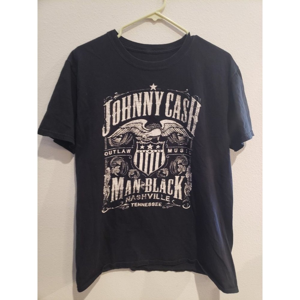 Johnny Cash‎ Shirt Men Large Man in Black graphic Music Tour Rock Concert